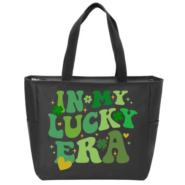 In My Lucky Era St Patricks Day Shamrock Zip Tote Bag