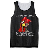 I May Look Calm But In My Head I've Pecked You 3 Times Mesh Reversible Basketball Jersey Tank