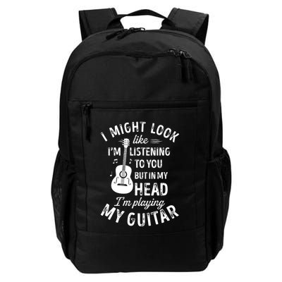 I Might Look Like Im Listening To You Funny Guitar Music Backpack