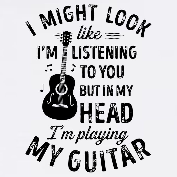 I Might Look Like Im Listening To You Funny Guitar Music Button