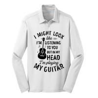 I Might Look Like Im Listening To You Funny Guitar Music Silk Touch Performance Long Sleeve Polo