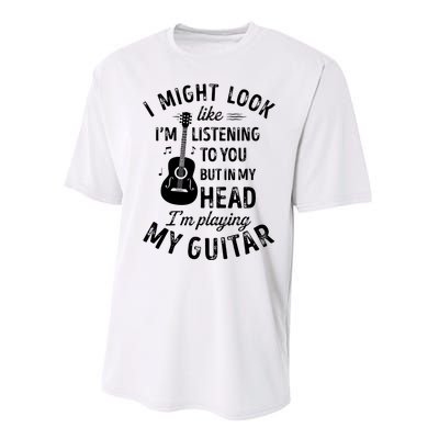 I Might Look Like Im Listening To You Funny Guitar Music Performance Sprint T-Shirt