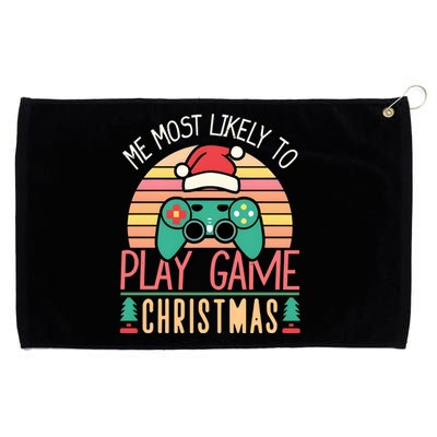 Im More Likely To Play Video Games On Christmas Funny Grommeted Golf Towel