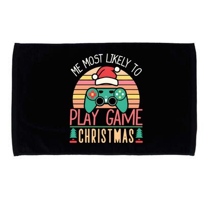 Im More Likely To Play Video Games On Christmas Funny Microfiber Hand Towel