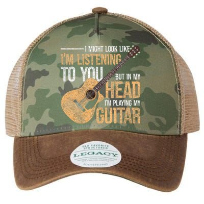 I Might Look Like Im Listening To You Funny Guitarist Guitar Legacy Tie Dye Trucker Hat