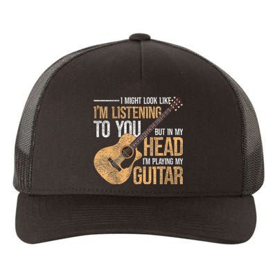 I Might Look Like Im Listening To You Funny Guitarist Guitar Yupoong Adult 5-Panel Trucker Hat