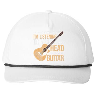 I Might Look Like Im Listening To You Funny Guitarist Guitar Snapback Five-Panel Rope Hat