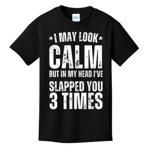 I May Look Calm But In My Head I've Slapped You 3 Times Kids T-Shirt