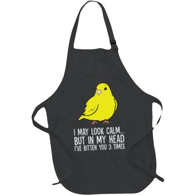 I May Look Calm But In My Head Ive Bitten You 3 Times Canary Full-Length Apron With Pockets