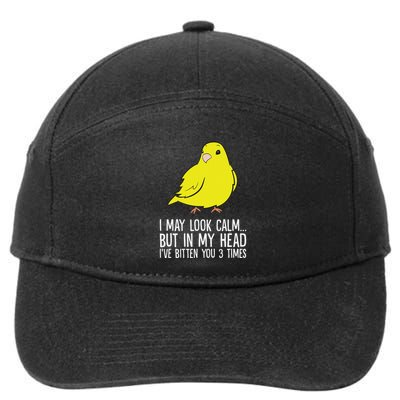 I May Look Calm But In My Head Ive Bitten You 3 Times Canary 7-Panel Snapback Hat