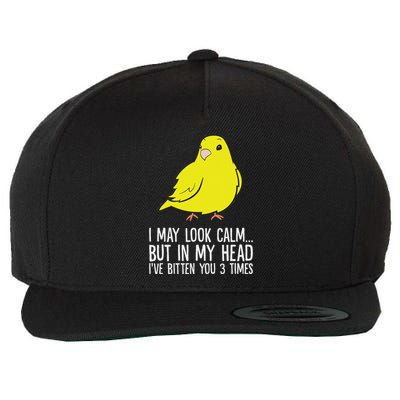 I May Look Calm But In My Head Ive Bitten You 3 Times Canary Wool Snapback Cap