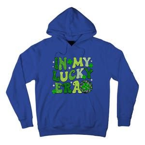 In My Lucky Era St Patricks Day Hippie Smile Face Shamrock Tall Hoodie