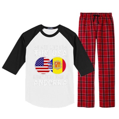 I May Live In The Usa But My Story Began In Andorra Raglan Sleeve Pajama Set