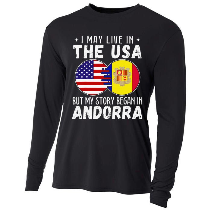 I May Live In The Usa But My Story Began In Andorra Cooling Performance Long Sleeve Crew