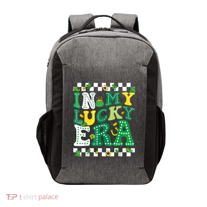 In My Lucky Era St Patricks Day Shamrock Girl Vector Backpack