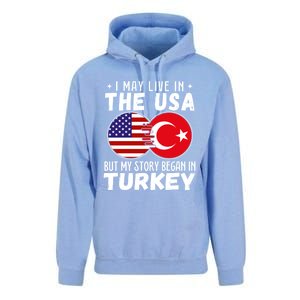 I May Live In The Usa But My Story Began In Turkey Great Gift Unisex Surf Hoodie