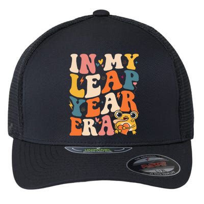 In My Leap Year Era Leap Year 2024 Birthday Groovy Flexfit Unipanel Trucker Cap