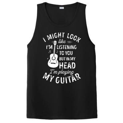 I Might Look Like Im Listening To You Funny Guitar Music PosiCharge Competitor Tank