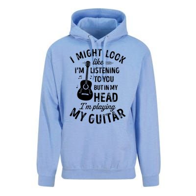 I Might Look Like Im Listening To You Funny Guitar Music Unisex Surf Hoodie