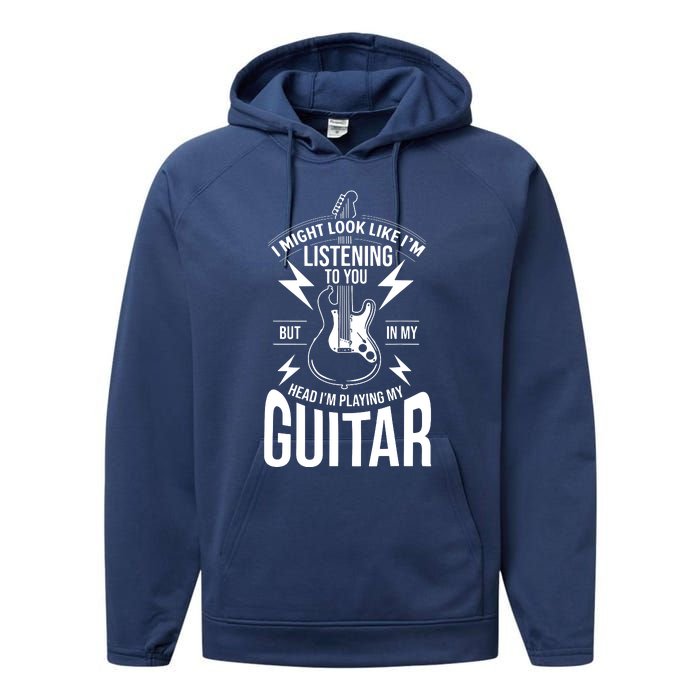 I Might Look Like Im Listening To You Guitar Player Performance Fleece Hoodie