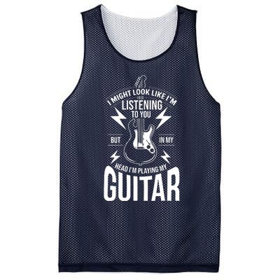 I Might Look Like Im Listening To You Guitar Player Mesh Reversible Basketball Jersey Tank