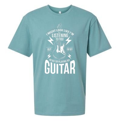 I Might Look Like Im Listening To You Guitar Player Sueded Cloud Jersey T-Shirt