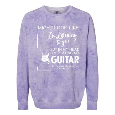 I Might Look Like Im Listening To You Music Guitar Colorblast Crewneck Sweatshirt