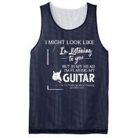 I Might Look Like Im Listening To You Music Guitar Mesh Reversible Basketball Jersey Tank