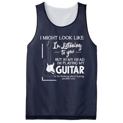 I Might Look Like Im Listening To You Music Guitar Mesh Reversible Basketball Jersey Tank