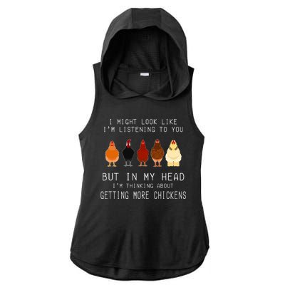 I Might Look Like I'm Listening To You But In My Head Ladies PosiCharge Tri-Blend Wicking Draft Hoodie Tank