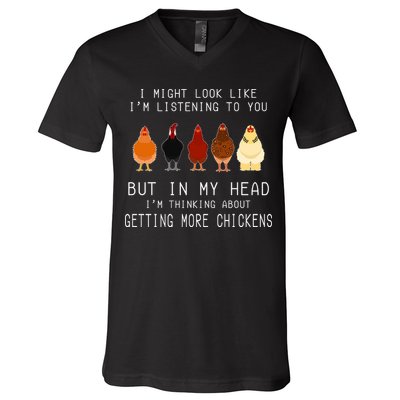 I Might Look Like I'm Listening To You But In My Head V-Neck T-Shirt