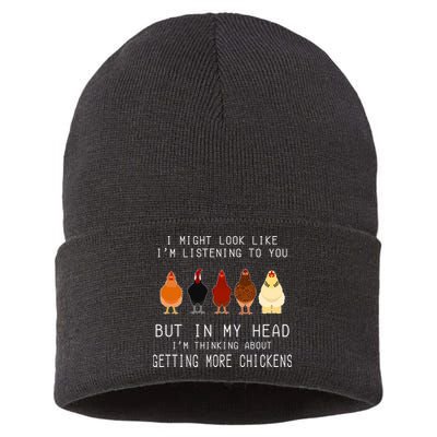 I Might Look Like I'm Listening To You But In My Head Sustainable Knit Beanie