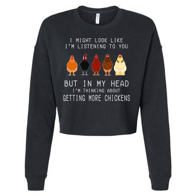 I Might Look Like I'm Listening To You But In My Head Cropped Pullover Crew