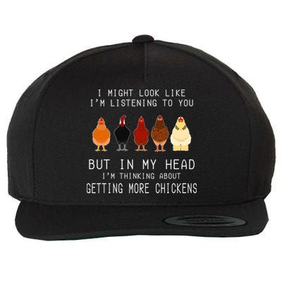 I Might Look Like I'm Listening To You But In My Head Wool Snapback Cap