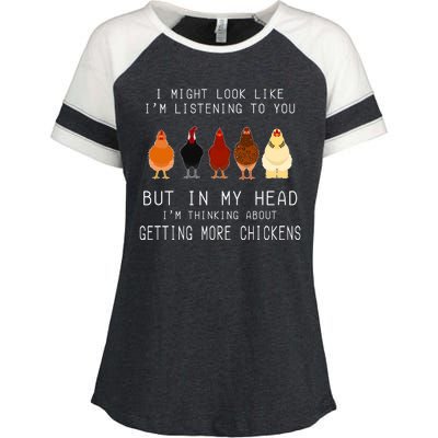 I Might Look Like I'm Listening To You But In My Head Enza Ladies Jersey Colorblock Tee