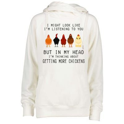 I Might Look Like I'm Listening To You But In My Head Womens Funnel Neck Pullover Hood