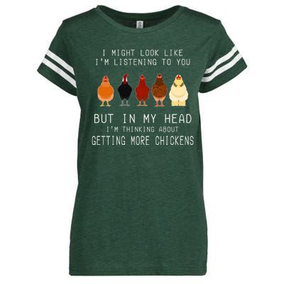 I Might Look Like I'm Listening To You But In My Head Enza Ladies Jersey Football T-Shirt