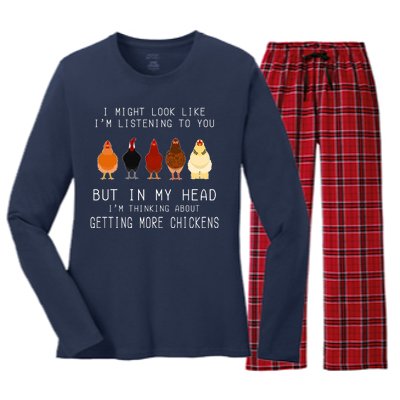 I Might Look Like I'm Listening To You But In My Head Women's Long Sleeve Flannel Pajama Set 