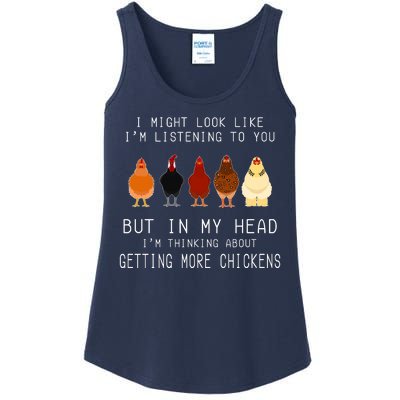 I Might Look Like I'm Listening To You But In My Head Ladies Essential Tank