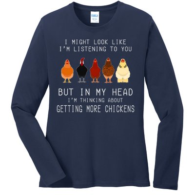 I Might Look Like I'm Listening To You But In My Head Ladies Long Sleeve Shirt