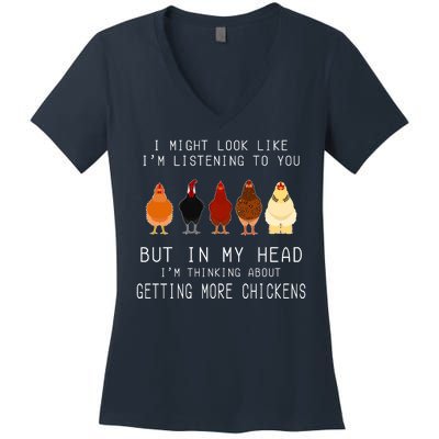 I Might Look Like I'm Listening To You But In My Head Women's V-Neck T-Shirt