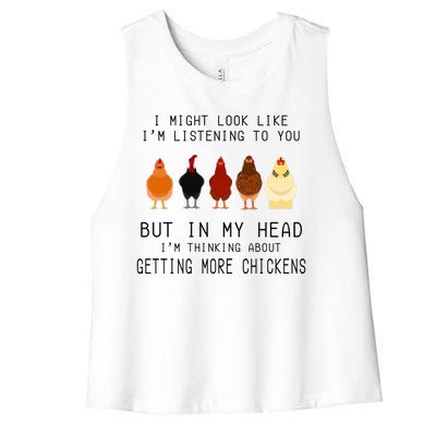 I Might Look Like I'm Listening To You But In My Head Women's Racerback Cropped Tank