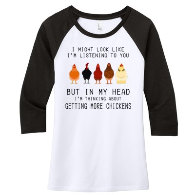 I Might Look Like I'm Listening To You But In My Head Women's Tri-Blend 3/4-Sleeve Raglan Shirt