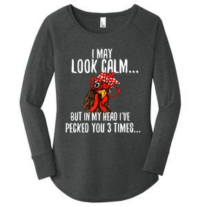 I May Look Calm Chicken Farm Poultry Owner Women's Perfect Tri Tunic Long Sleeve Shirt