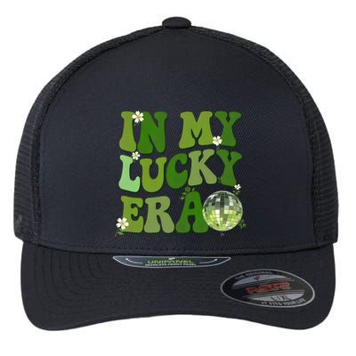 In My Lucky Era St Patrick Paddy Day Retro Disco Ball Gift Flexfit Unipanel Trucker Cap