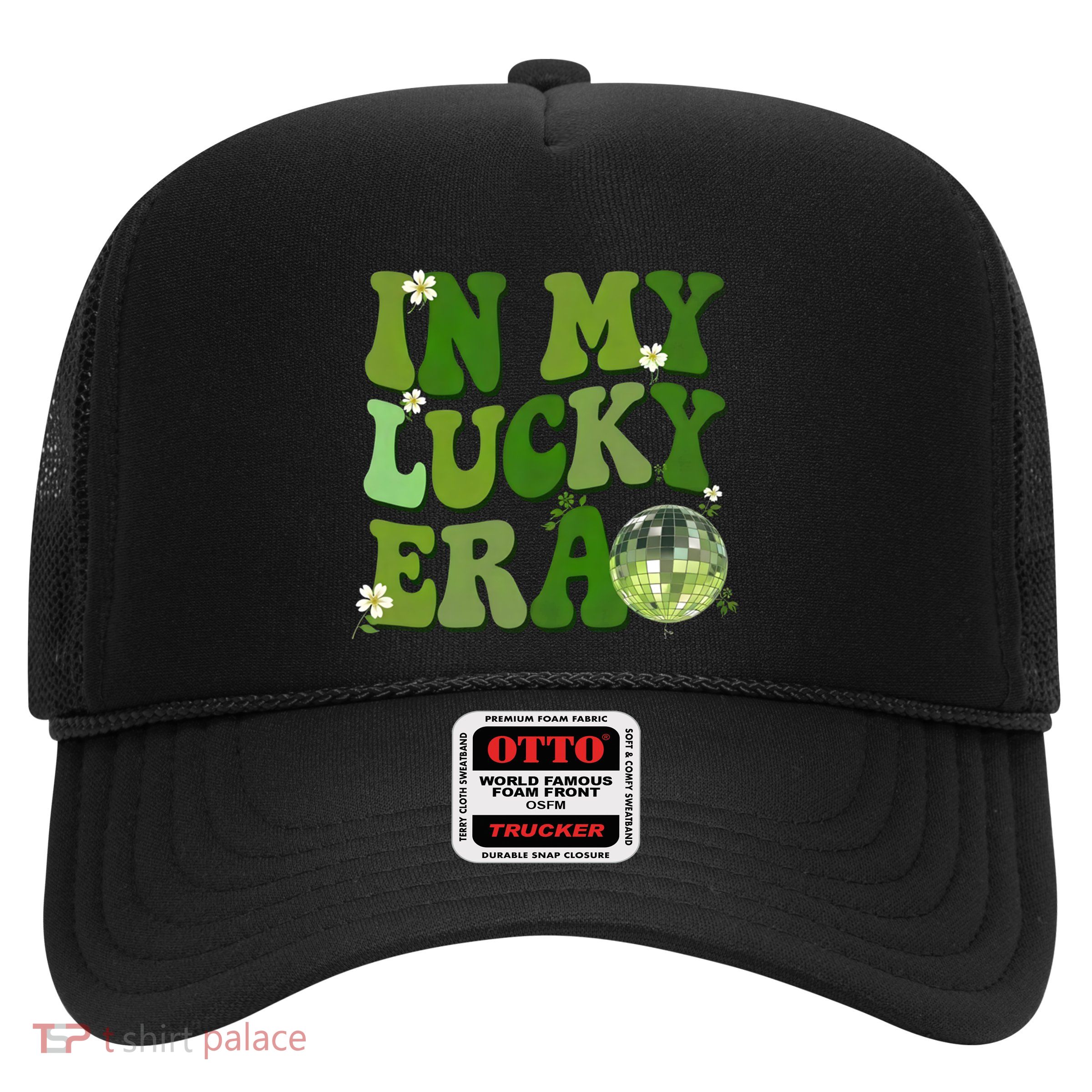 In My Lucky Era St Patrick Paddy Day Retro Disco Ball Gift Trucker Hat