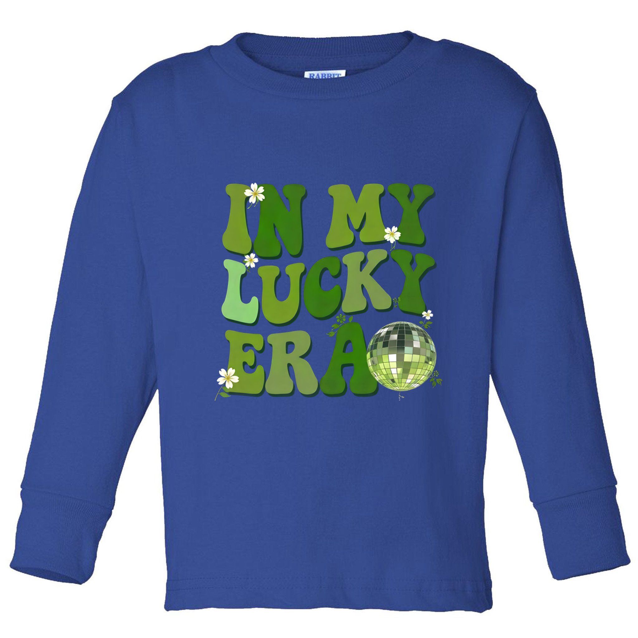 In My Lucky Era St Patrick Paddy Day Retro Disco Ball Gift Toddler Long Sleeve Shirt