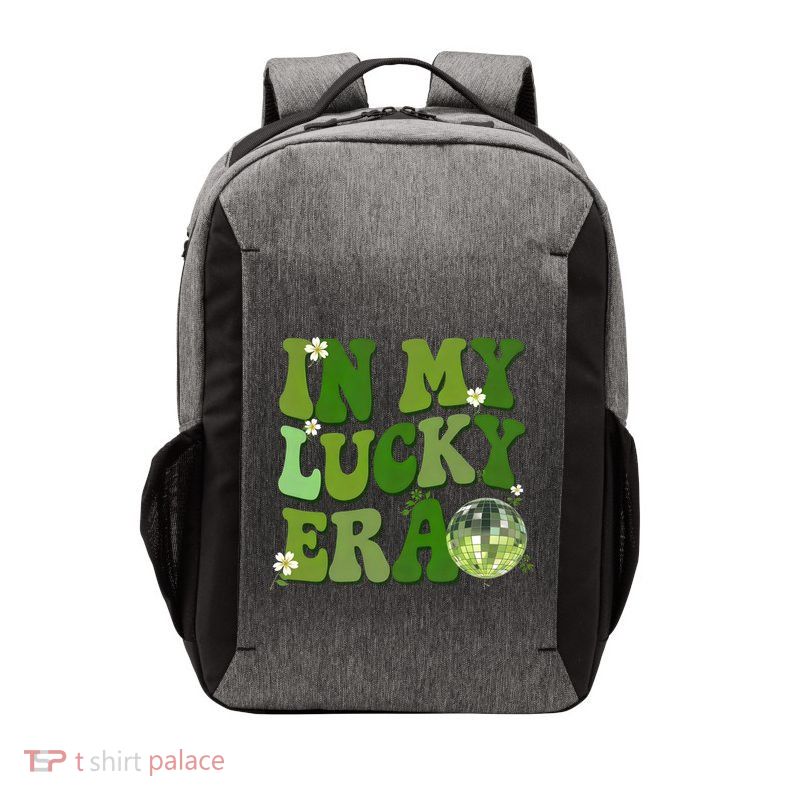 In My Lucky Era St Patrick Paddy Day Retro Disco Ball Gift Vector Backpack