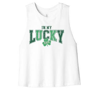 In My Lucky Era Funny Saint PatrickS Day Women's Racerback Cropped Tank