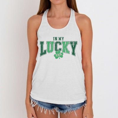 In My Lucky Era Funny Saint PatrickS Day Women's Knotted Racerback Tank